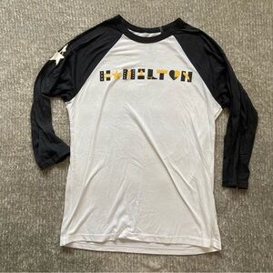 Hamilton Musical Raglan Shirt Black White Long Sleeve‎ Graphic Tee Medium
